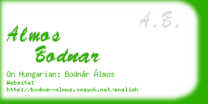 almos bodnar business card