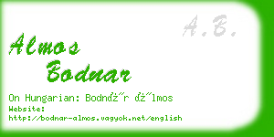 almos bodnar business card